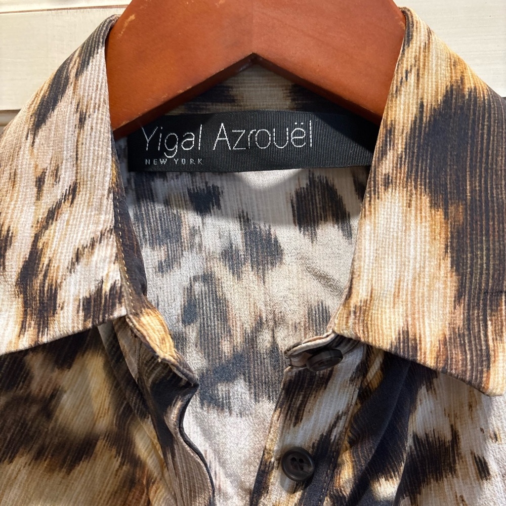 Yigal Azrouel Brown and Black Blouse